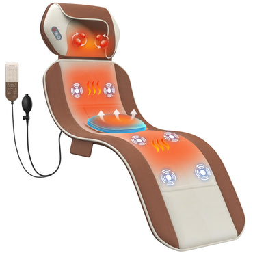 Shiatsu Full Body Massage Mat with Heat Movable Shiatsu Neck Massager 3D Lumbar Traction & Relaxation 6 Vibrating Motors for Stress Relief Adjustable Waist to Fit 50-62 Foldable & Portable