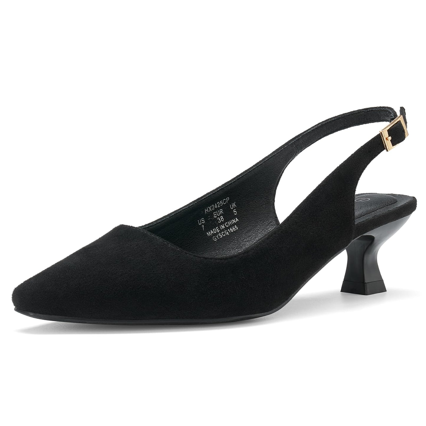 ALICEPUB Black Kitten Heels Slingback Heels for Women - AGB LuxeDrop