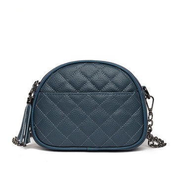 Genuine Leather Oval Shoulder Bag for Women