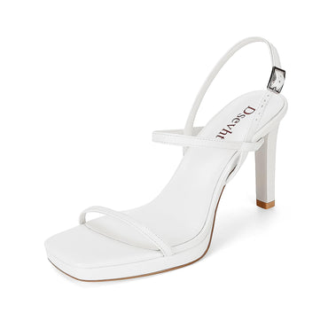 Dsevht White Heels for Women High Heels Dress Wedding Shoes - AGB LuxeDrop