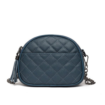Genuine Leather Oval Shoulder Bag for Women - AGB LuxeDrop