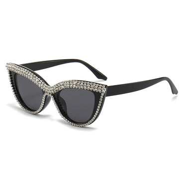 LJCZKA Diamond Cat Eye Sunglasses For Women - AGB LuxeDrop