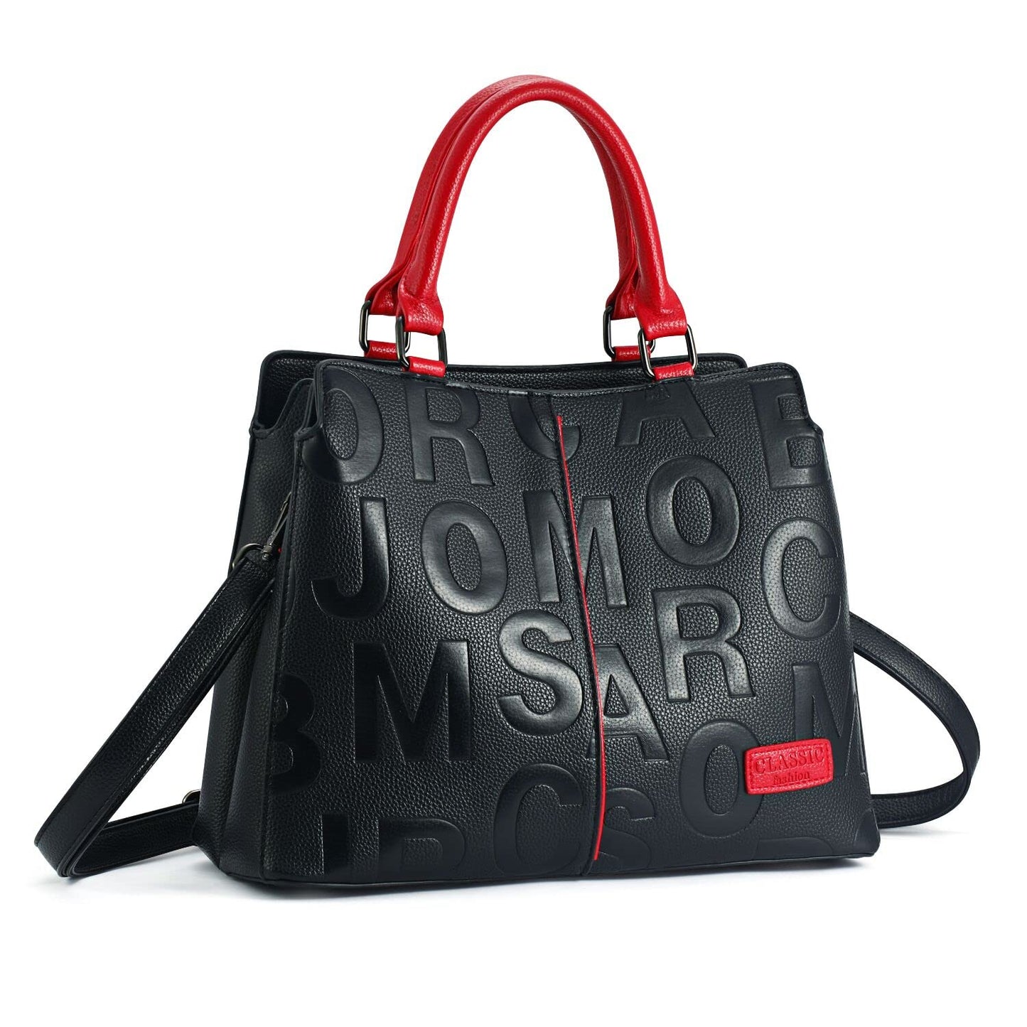NEWSTYP Ladies Quality Leather Letter Shoulder Bags for Women 2021 Luxury Handbags Women Bags Designer Fashion Large Capacity Tote Bag (Red) - AGB LuxeDrop