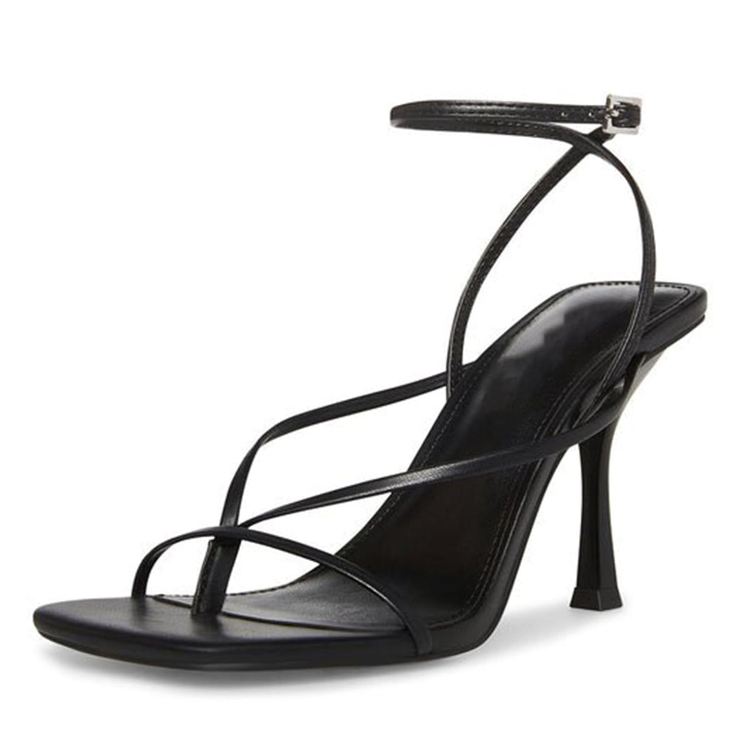 olomisa Strappy Heels for Women Square Toe Thong Heels Ankle Strap Stiletto Heeled Sandals - AGB LuxeDrop