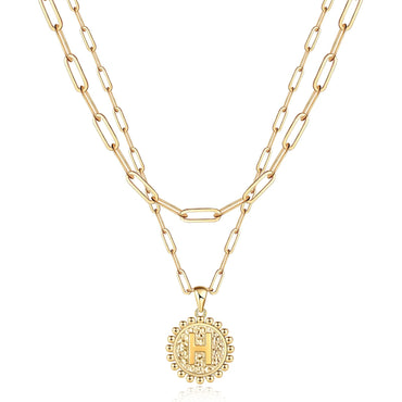 Weiyanfnr Gold Initial Necklaces for Women Gold Chain Necklace Layered Paperclip Chain Necklaces for Women Jewelry Gifts (T) - AGB LuxeDrop