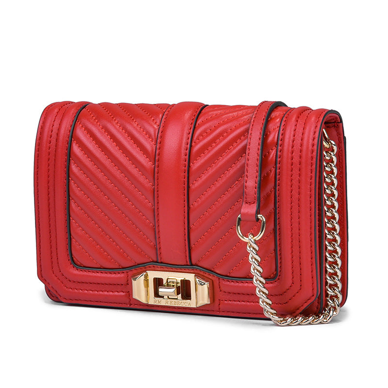Fashionable Genuine Leather Chain Bag for Women