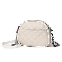 Genuine Leather Oval Shoulder Bag for Women