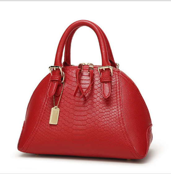 Crocodile Pattern Leather Shell Bag for Women