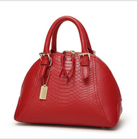 Crocodile Pattern Leather Shell Bag for Women