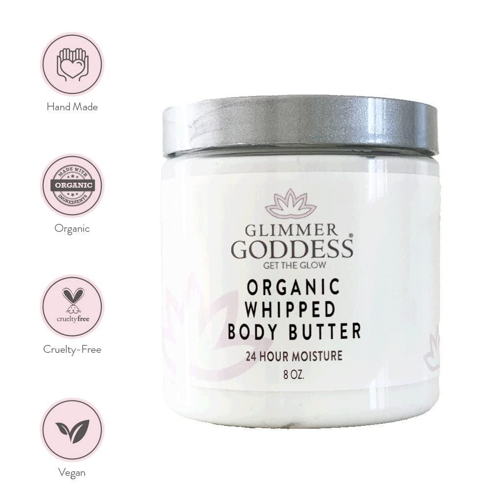 Unscented Organic Whipped Body Butter Vegan 24 hour Hydration All Skin Type 8 oz