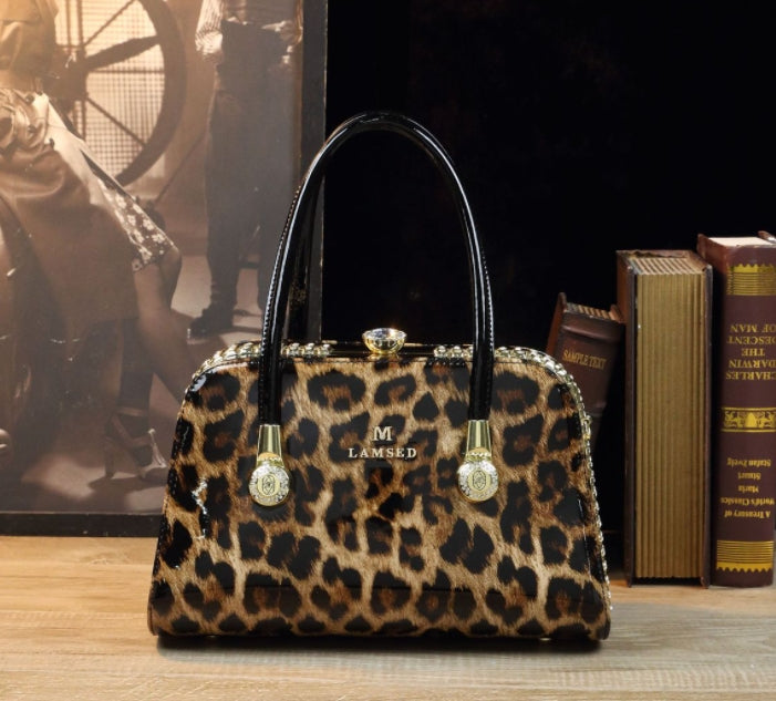 Genuine Leather Handbag for Middle-aged Women