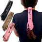 3 Pack Leather Hair Wrap 5" Inch Pink Black & Brown - Ponytail protector Wrap for Helmets | Biker Motorcycle Helmet Accessories for Women | Hair protctor | Made in USA | Hair saver Made in USA