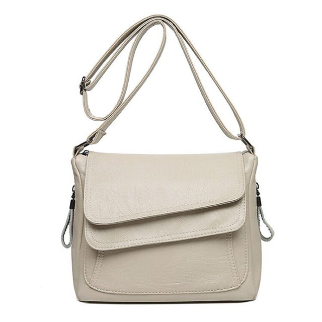 Retro Soft Leather Shoulder Bag for Women