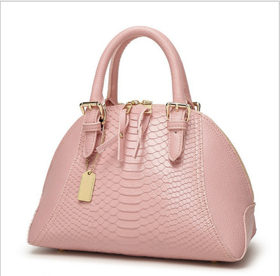 Crocodile Pattern Leather Shell Bag for Women