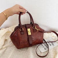 Crocodile Pattern Leather Shell Bag for Women