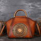 Embossed Genuine Leather Tote Bag for Women