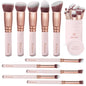 Kabuki Makeup Brush Set - Foundation Powder Blush Concealer Contour Brushes - Perfect for Liquid Cream or Mineral Products - 10 Pc Collection with Premium Synthetic Bristles for Eye and Face Cosmetic