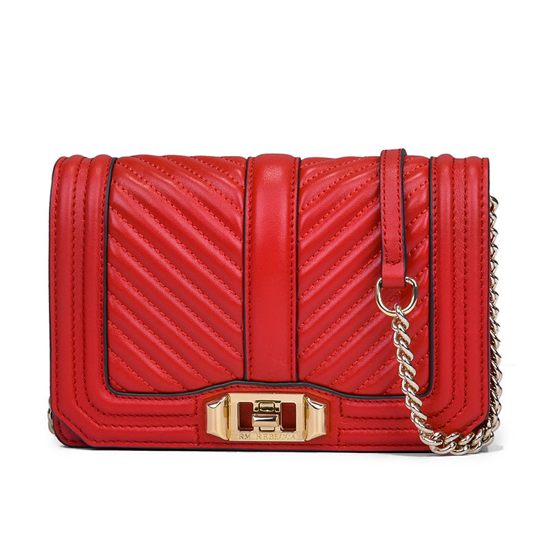 Fashionable Genuine Leather Chain Bag for Women
