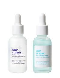 Frankly Hydration Power Duo: Heyday Serum & Closer Serum | Pore Minimizing & Hydration| Peptides Panthenol & Hyaluronic Acid | Radiant Dewy Skin| Anti-Aging | Vegan | 2.2 fl.oz.
