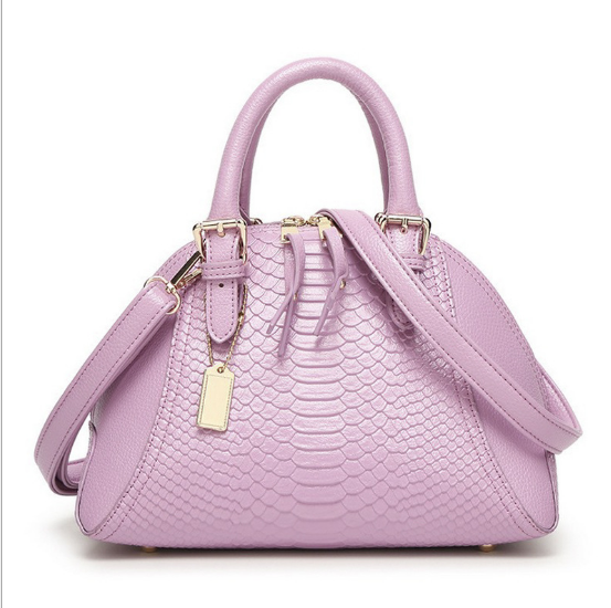 Crocodile Pattern Leather Shell Bag for Women
