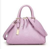 Crocodile Pattern Leather Shell Bag for Women