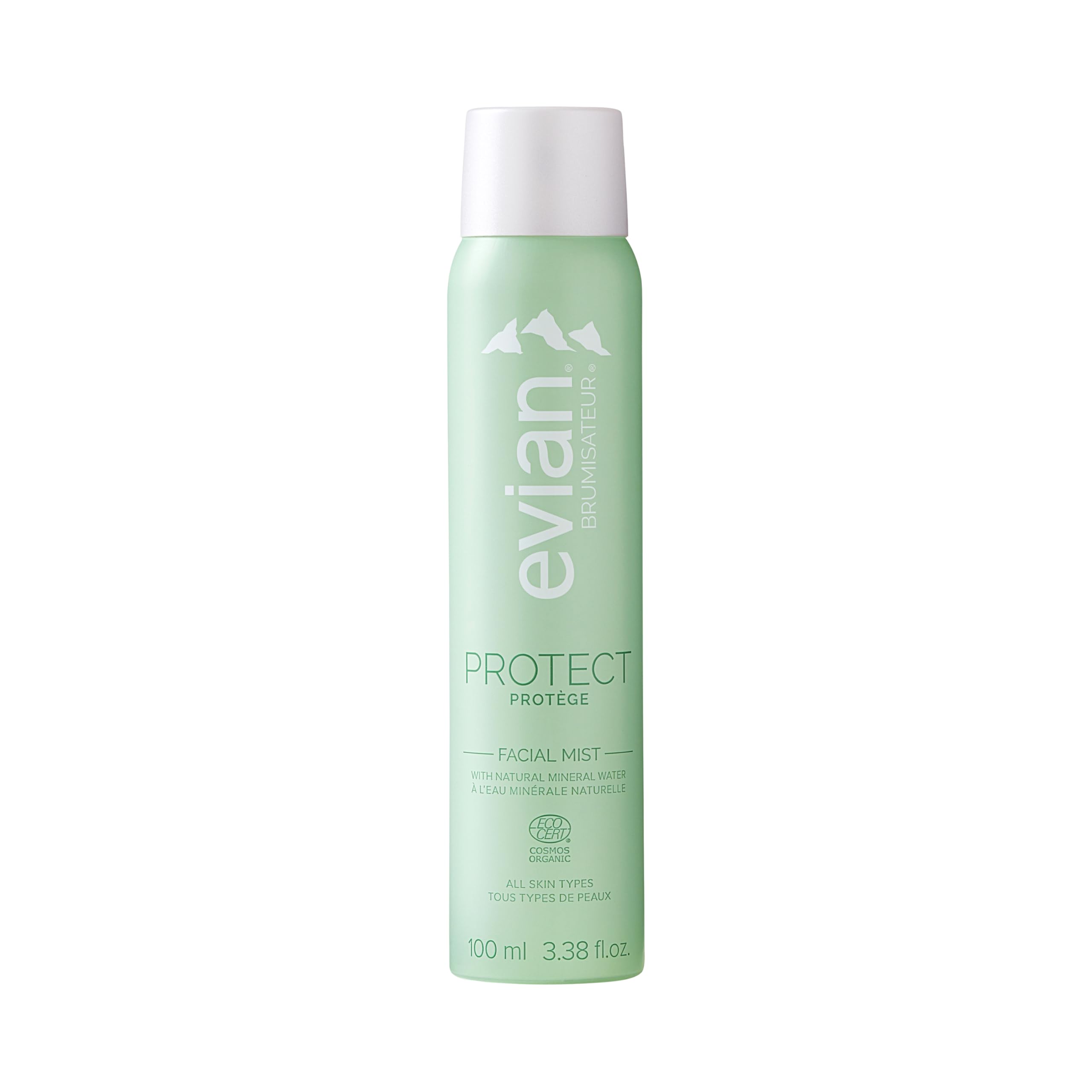 Evian Protect Facial Mist - Improve your Skin Barrier - Lock in Hydration - Reduce Dullness - Organic - All Skin Types - French Alps Skincare
