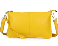 Genuine Leather Candy Color Day Clutches & Crossbody Bags