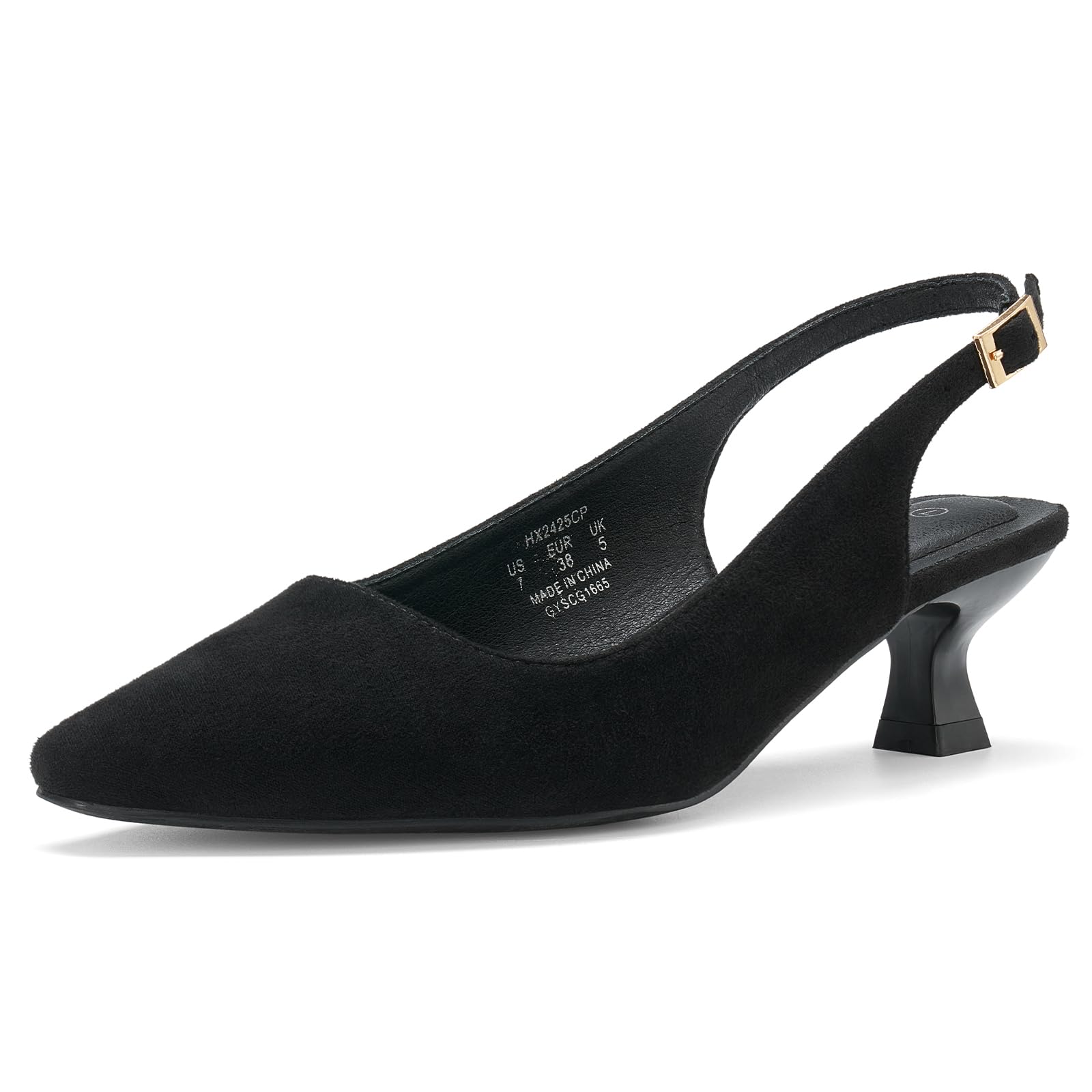ALICEPUB Black Kitten Heels Slingback Heels for Women - AGB LuxeDrop