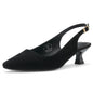 ALICEPUB Black Kitten Heels Slingback Heels for Women - AGB LuxeDrop