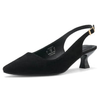 ALICEPUB Black Kitten Heels Slingback Heels for Women - AGB LuxeDrop