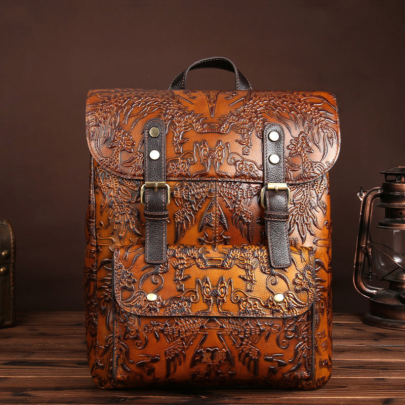 Vintage Handmade Leather Backpack for Women
