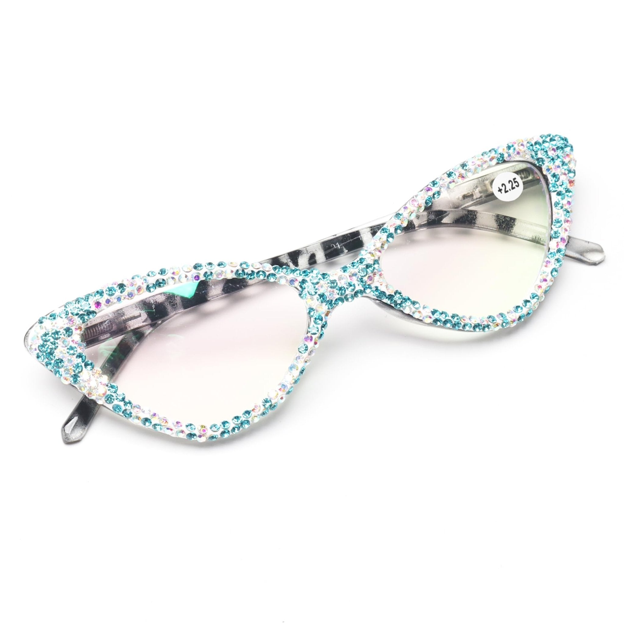 bullabulling Cat Eye Sparkling Rhinestone Reading Glasses for Women - AGB LuxeDrop