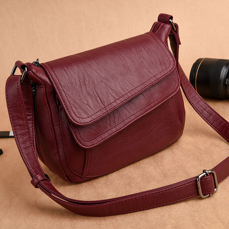 Retro Soft Leather Shoulder Bag for Women