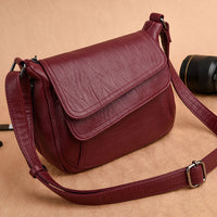 Retro Soft Leather Shoulder Bag for Women