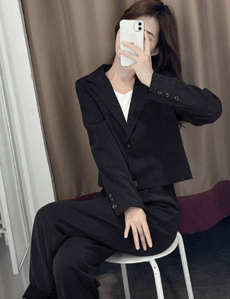 Chic Korean Style Women's Suit Set for Fall - AGB LuxeDrop