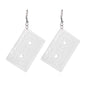 Colorful 70S 80S Cassette Tape Resin Acrylic Dangle Earrings for Women Jewelry (KKK) - AGB LuxeDrop