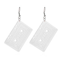 Colorful 70S 80S Cassette Tape Resin Acrylic Dangle Earrings for Women Jewelry (KKK) - AGB LuxeDrop