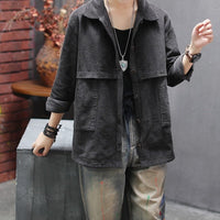 Corduroy Blouses for Women - Autumn Long Sleeve Tops - AGB LuxeDrop