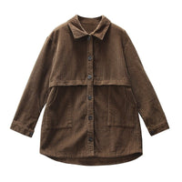 Corduroy Blouses for Women - Autumn Long Sleeve Tops - AGB LuxeDrop