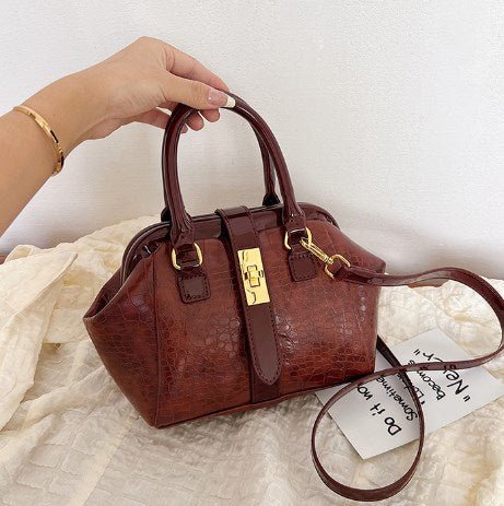 Crocodile Pattern Leather Shell Bag for Women - AGB LuxeDrop