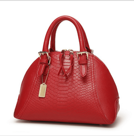 Crocodile Pattern Leather Shell Bag for Women - AGB LuxeDrop