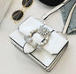 Elegant Women's Designer Diamond Lock Handbags in PU Leather