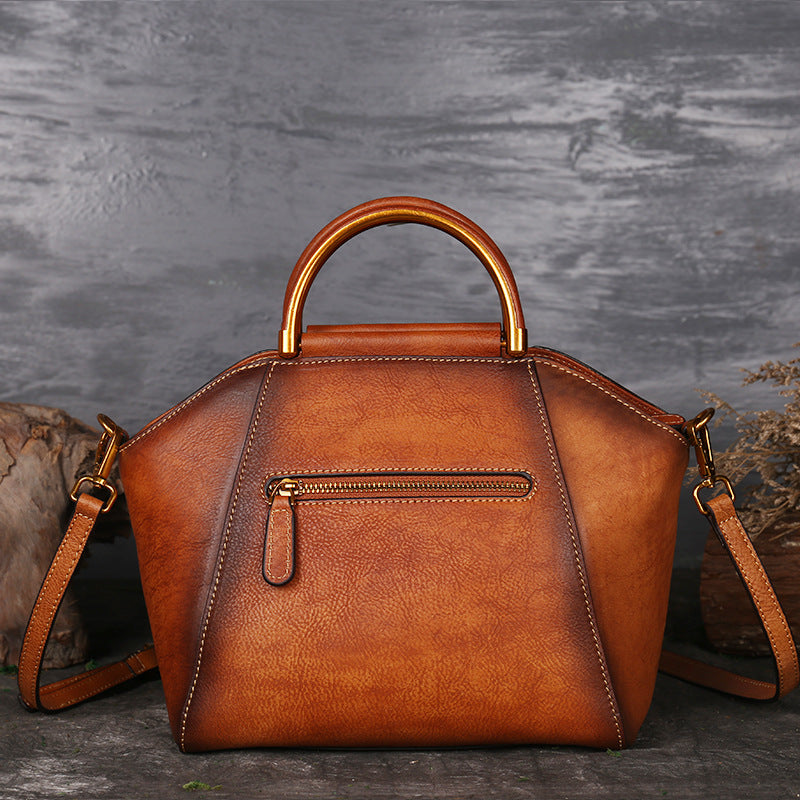 Embossed Genuine Leather Tote Bag for Women