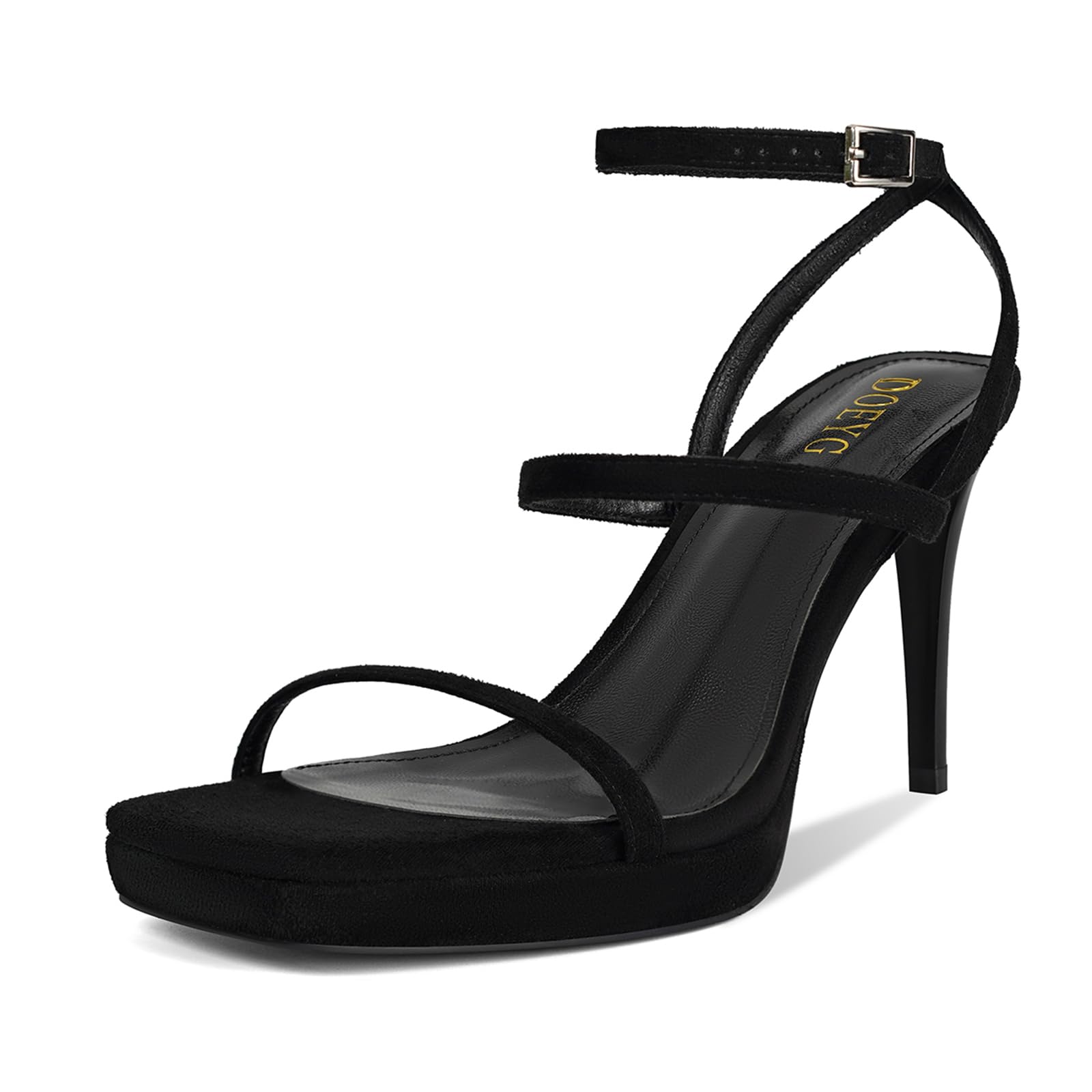 DOEYG Black Heels for Women Strappy Heels Sandals - AGB LuxeDrop
