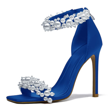 Driceic Women's Blue Pearl Stiletto Heels - AGB LuxeDrop