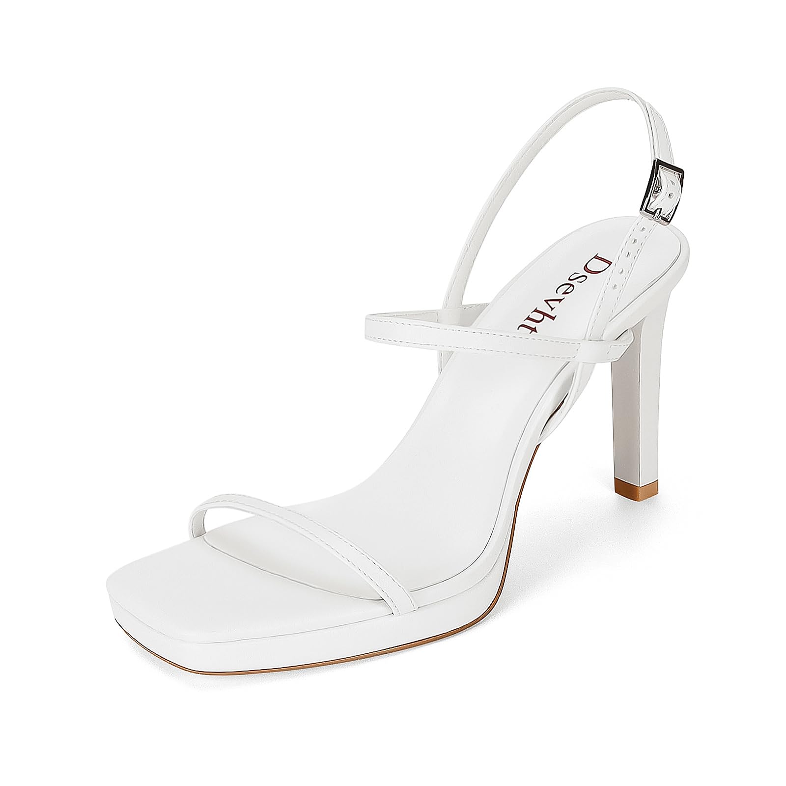 Dsevht White Heels for Women High Heels Dress Wedding Shoes - AGB LuxeDrop