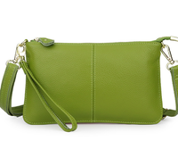 Genuine Leather Candy Color Day Clutches & Crossbody Bags