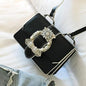 Elegant Women's Designer Diamond Lock Handbags in PU Leather - AGB LuxeDrop