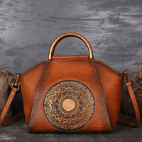 Embossed Genuine Leather Tote Bag for Women - AGB LuxeDrop