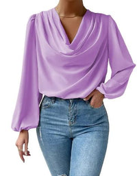 Fashion Women Blouses Pile Collar - AGB LuxeDrop